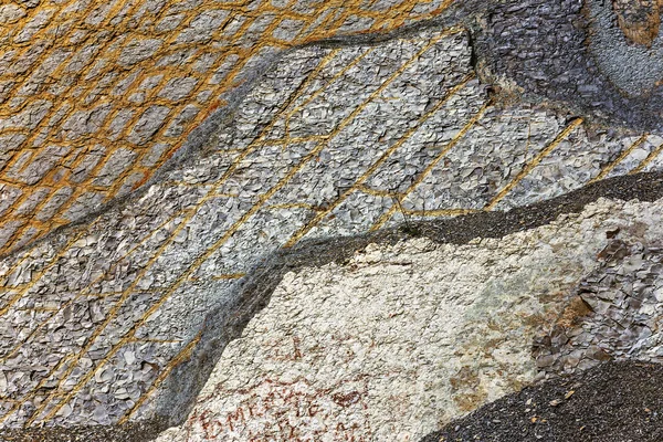 Leisteen Bergen Cement Kuilen Textuur Van Stenen Muur Grote Steen — Stockfoto