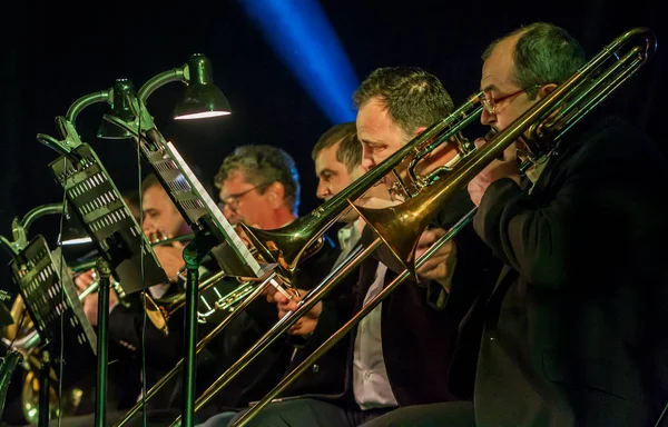 Oděsa Ukrajina Března 2019 Symphony Orchestra Koncert Scéně Divadla Hudebníci — Stock fotografie