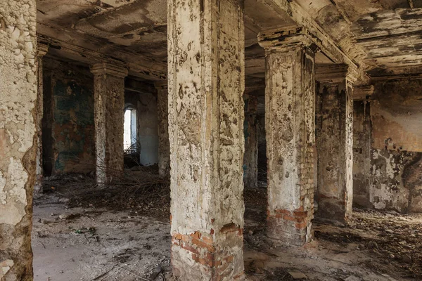 Interior Místico Ruínas Edifício Arruinado Abandonado Casa Cultura Teatro Urss — Fotografia de Stock
