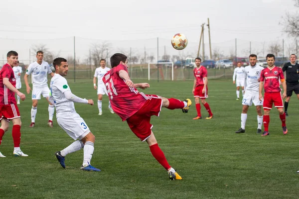 乌克兰奥德萨 2019年3月27日 巴尔干第一联赛 Odessa Miner 乌克兰第一个足球联赛地区球队比赛的紧张时刻 — 图库照片
