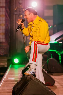 Odessa, Ukrayna - 16 Mart 2019: Rock konseri Queen tribute sho