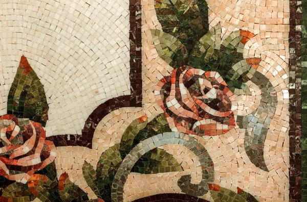 Λεπτομέρεια από ένα όμορφο μαρμάρινο μωσαϊκό πάνελ. Εσωτερικό μαρμάρινο mosai — Φωτογραφία Αρχείου
