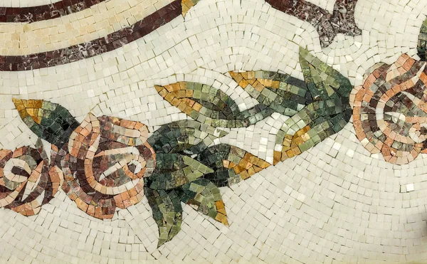 Деталь красивого мармурового мозаїчного панно. Внутрішній мармур мосаї — стокове фото