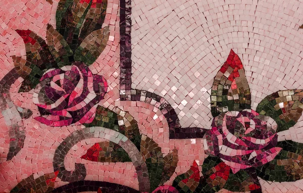 Detalle de un hermoso panel de mosaico de mármol. Mosaico interior de mármol —  Fotos de Stock