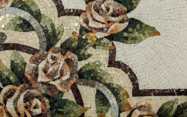 Detail of a beautiful marble mosaic panel. Interior marble mosai — Stock Photo, Image