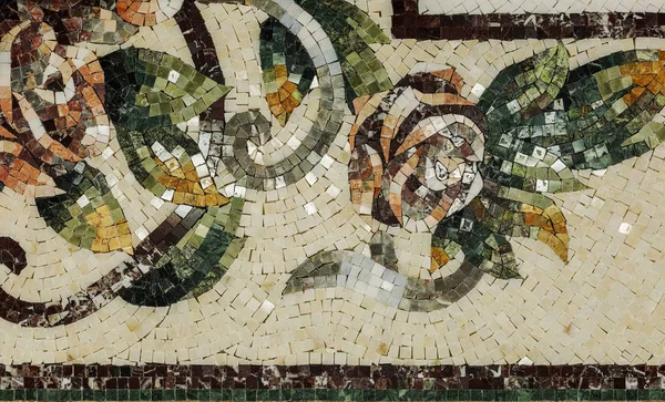 Деталь Красиво Мармуровими Мозаїчне Панно Інтер Мармуровою Мозаїкою Шматок Мармур — стокове фото