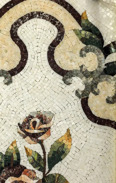 Λεπτομέρεια Από Ένα Όμορφο Μαρμάρινο Μωσαϊκό Πάνελ Εσωτερικό Μαρμάρινο Μωσαϊκό — Φωτογραφία Αρχείου