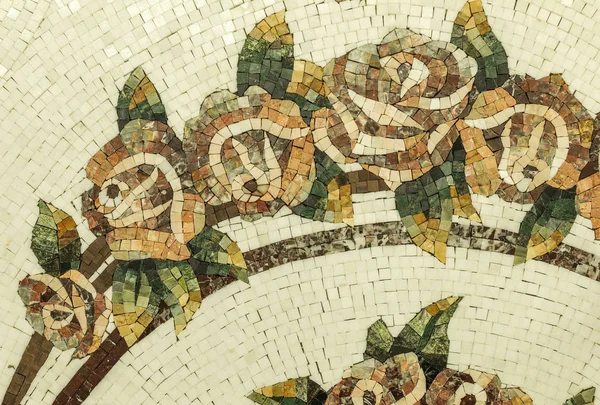 Marble mosaic background. Panel of marble mosaics. Selective foc — Stock Photo, Image