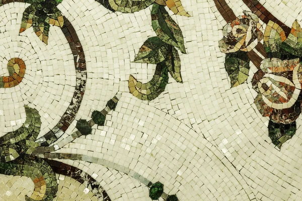 Marble mosaic background. Panel of marble mosaics. Selective foc — Stock Photo, Image