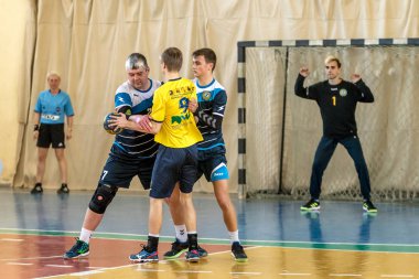 Odessa, Ukrayna-3 Nisan 2019: bölgesel erkek hentbol arabal