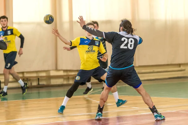 ODESSA, UCRÂNIA - 3 de abril de 2019: Torneio regional de handebol masculino — Fotografia de Stock