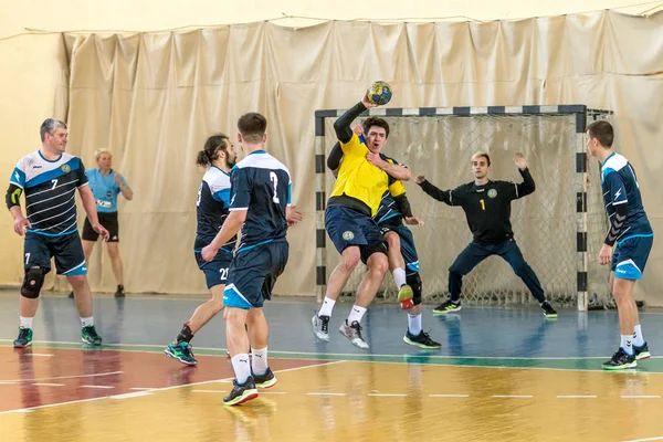 ODESSA, UCRÂNIA - 3 de abril de 2019: Torneio regional de handebol masculino — Fotografia de Stock