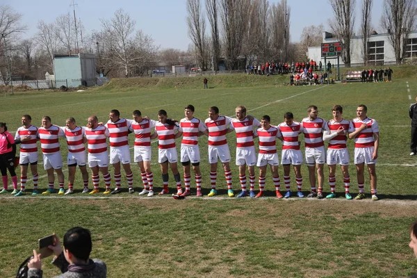 Odessa Ukraina Kwietnia 2019 Reprezentacja Credo Odessa Olympic Kharkov Rugby — Zdjęcie stockowe