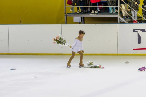 Odessa Ucraina Apr 2019 Bambini Piccoli Pattinaggio Artistico Sull Arena — Foto Stock