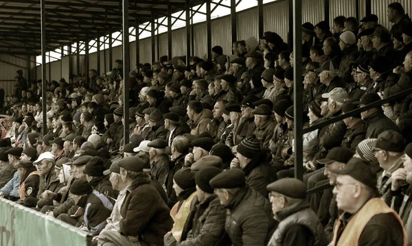 Odessa Ukraine Abril 2019 Grande Multidão Espectadores Nas Arquibancadas Estádio — Fotografia de Stock