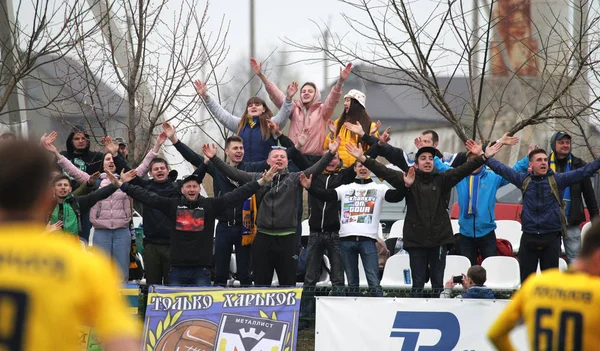 Odessa Ukrajna Április 2019 Nagy Tömeg Nézők Standok Stadion Mérkőzés — Stock Fotó