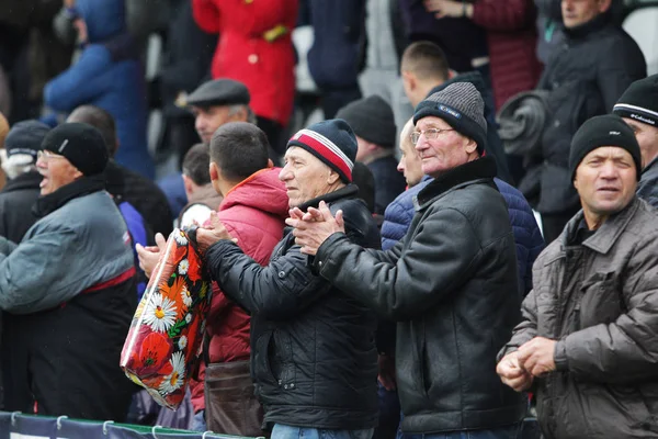 Odessa Ukrajna Április 2019 Nagy Tömeg Nézők Standok Stadion Mérkőzés — Stock Fotó