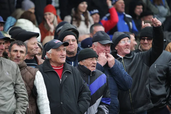 Odessa Ukraine Abril 2019 Grande Multidão Espectadores Nas Arquibancadas Estádio — Fotografia de Stock
