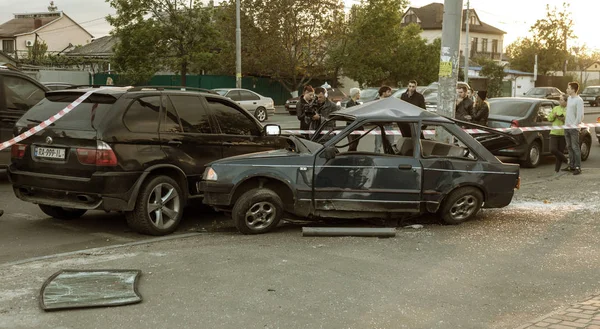Odessa Ukrayna Mayıs 2019 Şehirde Yolda Kaza Sonucu Trafik Kazası — Stok fotoğraf