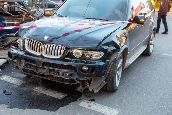 Odessa Ukraina Maja 2019 Wypadek Samochodowy Wypadku Drodze Mieście Samochód — Zdjęcie stockowe