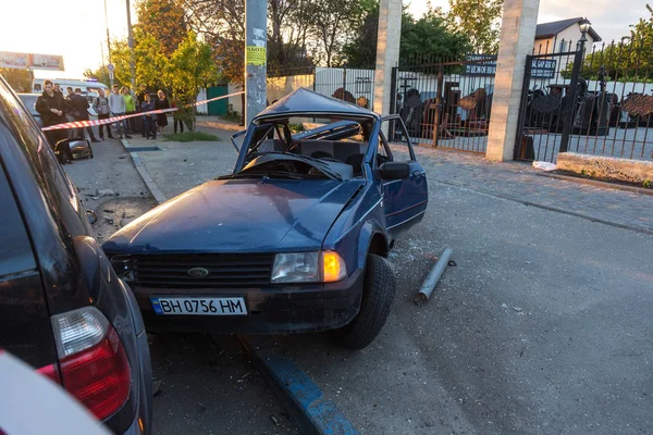 Odessa Ukraina Maja 2019 Wypadek Samochodowy Wypadku Drodze Mieście Samochód — Zdjęcie stockowe