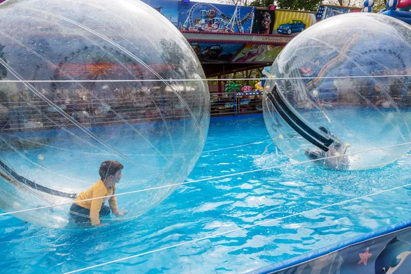 Odessa Ukraine May 2019 Little Children Inflatable Balloon Having Fun — Stock Photo, Image