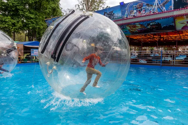 Odessa Ukraine May 2019 Little Children Inflatable Balloon Having Fun — Stock Photo, Image