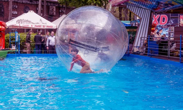 Odessa Ukraine May 2019 Little Children Inflatable Balloon Having Fun — Stock Photo, Image