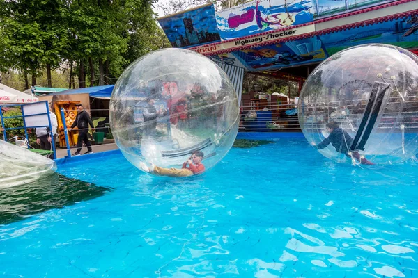Odessa Ukraine May 2019 Little Children Inflatable Balloon Having Fun — Stock Photo, Image