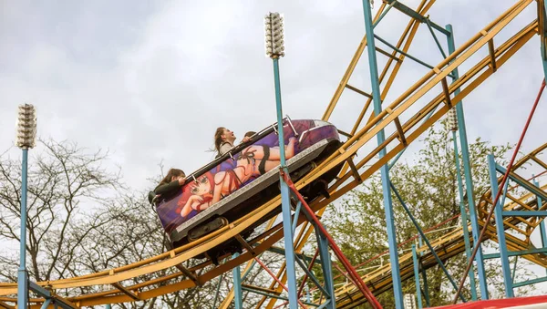 Odessa Ukraine May 2019 Visitors Ride Road Slides Amusement Park — Stock Photo, Image