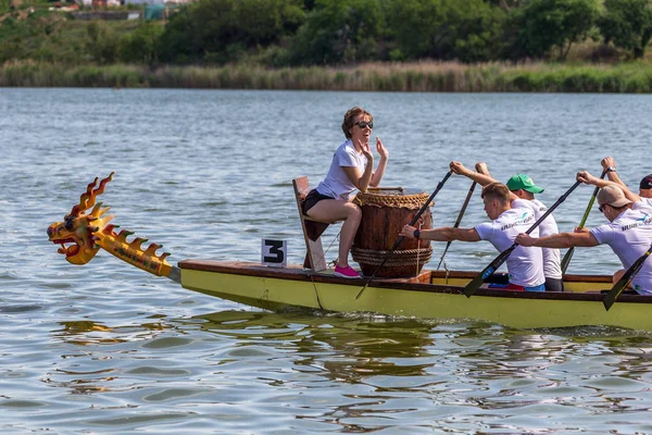Одесса Украина Июня 2019 Года Dragon Boat Racing Время Dragon — стоковое фото