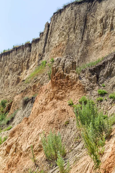 Landverschuivingszone Aan Zwarte Zeekust Rotssteen Van Zeesteen Zone Van Natuurrampen — Stockfoto