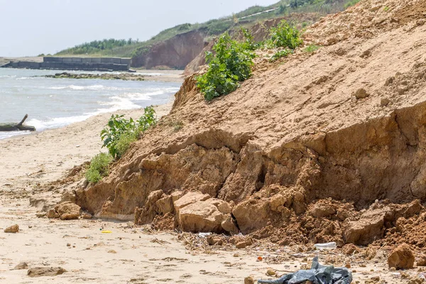 Zona Deslizamiento Costa Del Mar Negro Roca Concha Roca Marina — Foto de Stock