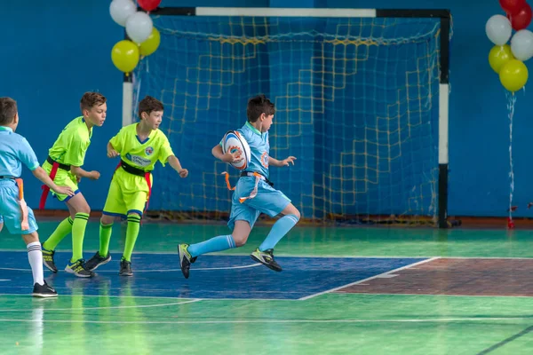 Odessa Ucrania Mayo 2019 Los Niños Pequeños Juegan Rugby Durante — Foto de Stock