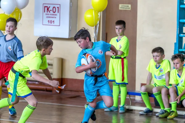 Odessa Ucrania Mayo 2019 Los Niños Pequeños Juegan Rugby Durante —  Fotos de Stock