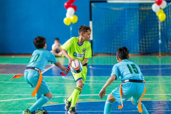 Odessa Ucrania Mayo 2019 Los Niños Pequeños Juegan Rugby Durante — Foto de Stock