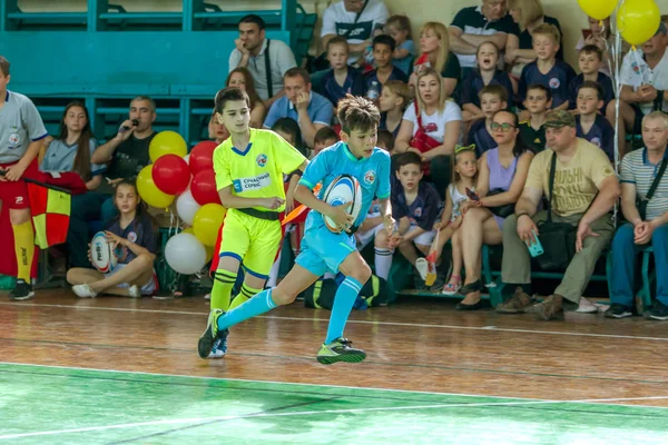 Odessa Ukraine Mai 2019 Les Jeunes Enfants Jouent Rugby Lors — Photo