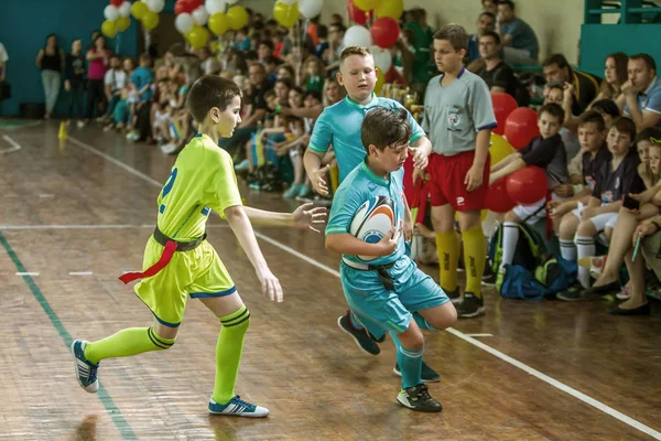 Одесса Украина Мая 2019 Года Маленькие Дети Играют Регби Время — стоковое фото