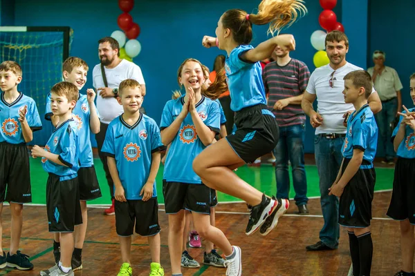 Odessa Ukraina May18 2019 Małe Dzieci Grają Rugby Podczas Finałowych — Zdjęcie stockowe