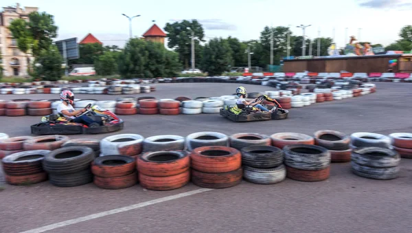 Odessa Ucrania Junio 2019 Karting Los Corredores Las Carreras Las —  Fotos de Stock