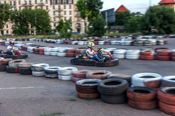 Odessa Ucrania Junio 2019 Karting Los Corredores Las Carreras Las —  Fotos de Stock