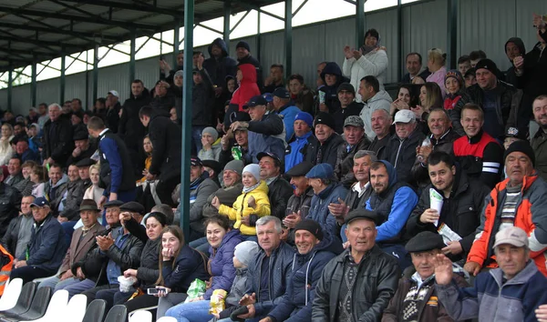 Odessa Ukrajna Circa 2019 Szurkolók Standok Egy Labdarúgó Stadion Áll — Stock Fotó