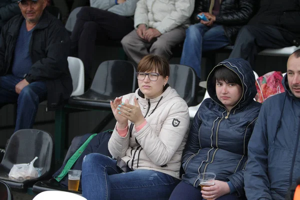 Odessa Ukrajna Circa 2019 Szurkolók Standok Egy Labdarúgó Stadion Áll — Stock Fotó