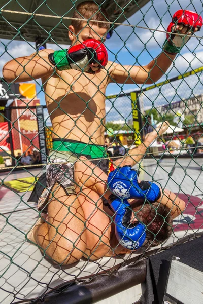 Odessa Ucrania Junio 2019 Combatientes Boxeadores Mma Están Luchando Sin — Foto de Stock