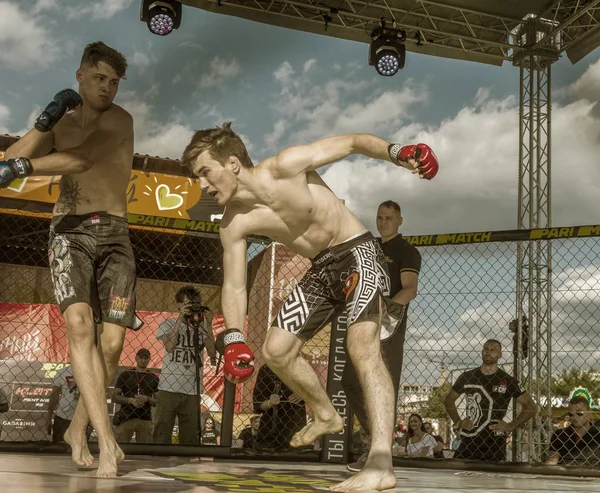 Odessa Ucrania Junio 2019 Combatientes Boxeadores Mma Están Luchando Sin — Foto de Stock