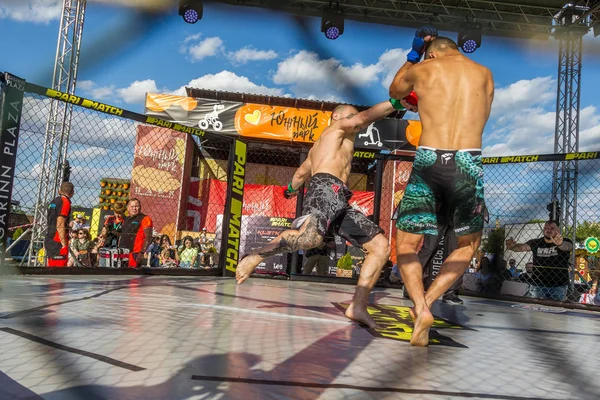 Odessa Ukraine June 2019 Fighters Mma Boxers Fighting Rules Cage — Stock Photo, Image