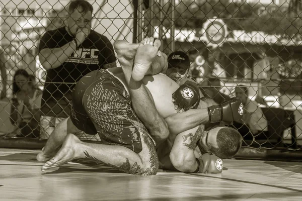 Odessa Ukraine June 2019 Fighters Mma Boxers Fighting Rules Cage — Stock Photo, Image