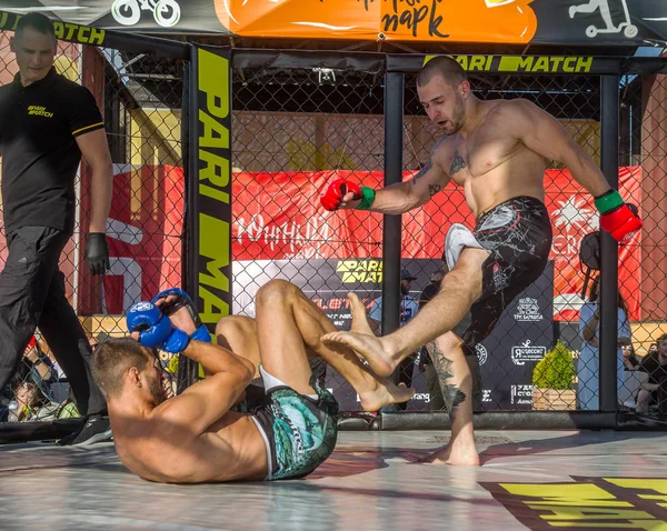 Odessa Ucrania Junio 2019 Combatientes Boxeadores Mma Están Luchando Sin — Foto de Stock