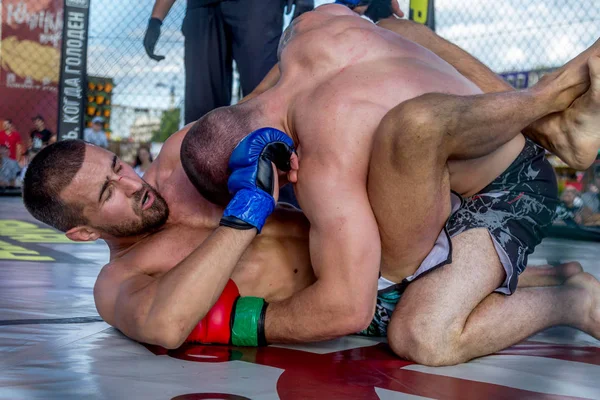 Odessa Ukraine June 2019 Fighters Mma Boxers Fighting Rules Cage — Stock Photo, Image