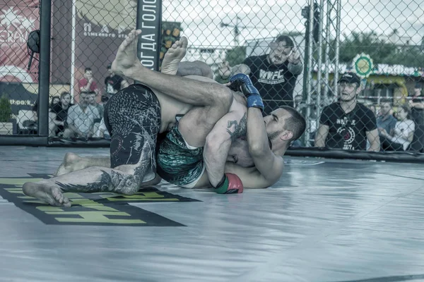 Odessa Ukraine June 2019 Fighters Mma Boxers Fighting Rules Cage — Stock Photo, Image